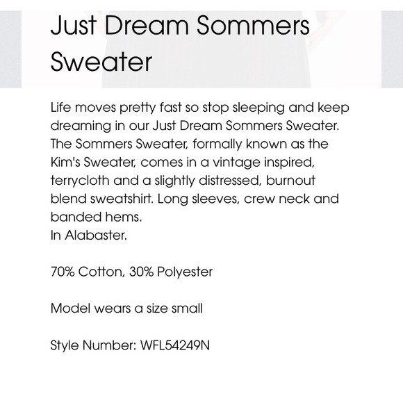 NWOT Wildfox Just Dream Sommers Sweater - Picture 8 of 8